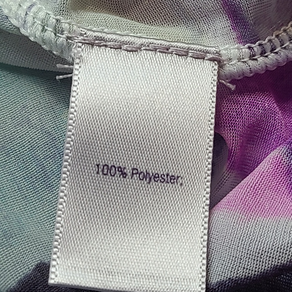 Jennifer Lopez Floral Blouse Womens 1X Purple NEW Chiffon Surplice Wrap Front - Picture 7 of 9